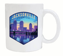 Load image into Gallery viewer, Jacksonville Florida Evening Cityscape Design Souvenir 12 oz Ceramic Coffee Mug
