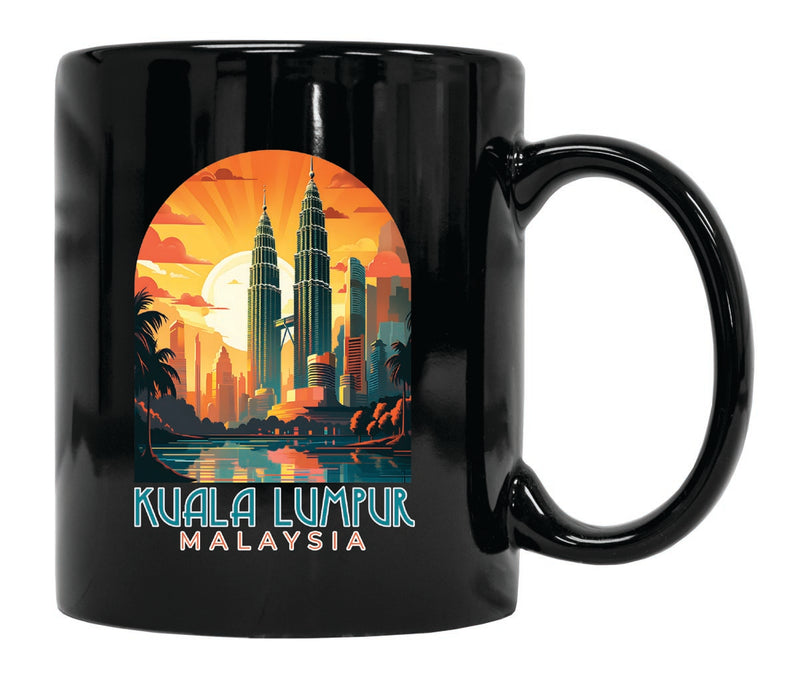 Kuala Lumpur Malaysia Souvenir 12 oz Ceramic Coffee Mug Black