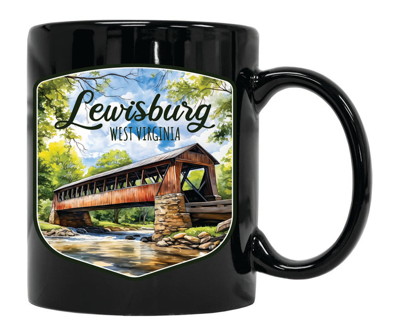 Lewisburg West Virginia Souvenir 12 oz Ceramic Coffee Mug Black