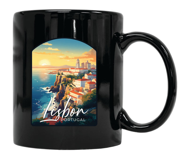 Lisbon Portugal Souvenir 12 oz Ceramic Coffee Mug Black