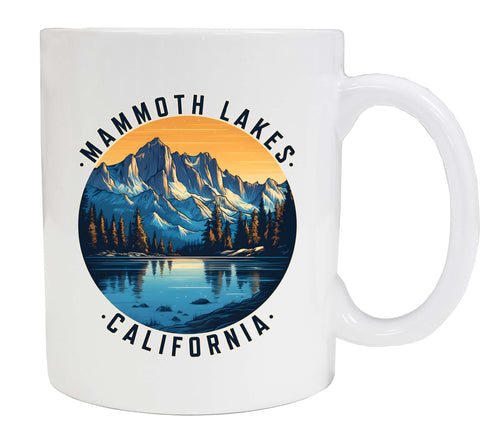 Mammoth Lakes California Design B Souvenir 12 oz Ceramic Coffee Mug White 4-Pack