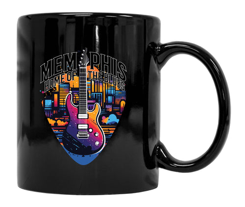 Memphis Tennessee Design B Souvenir 12 oz Ceramic Coffee Mug Black 4-Pack