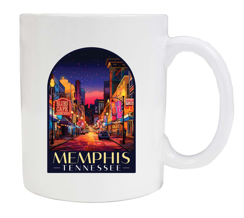 Memphis Tennessee Design C Souvenir 12 oz Ceramic Coffee Mug White 2-Pack