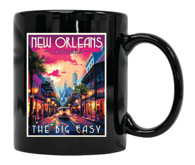 New Orleans Louisiana Souvenir 12 oz Ceramic Coffee Mug Black