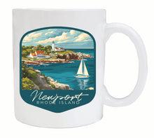 Load image into Gallery viewer, Newport Rhode Island Lighthouse on the Coast Design Souvenir 12 oz Ceramic Coffee Mug
