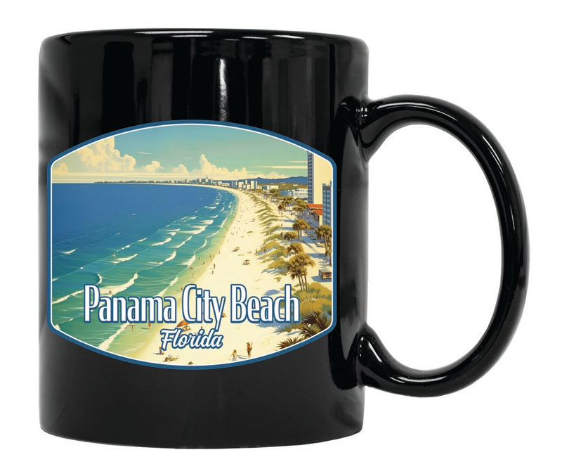 Panama City Beach Florida Souvenir 12 oz Ceramic Coffee Mug Black