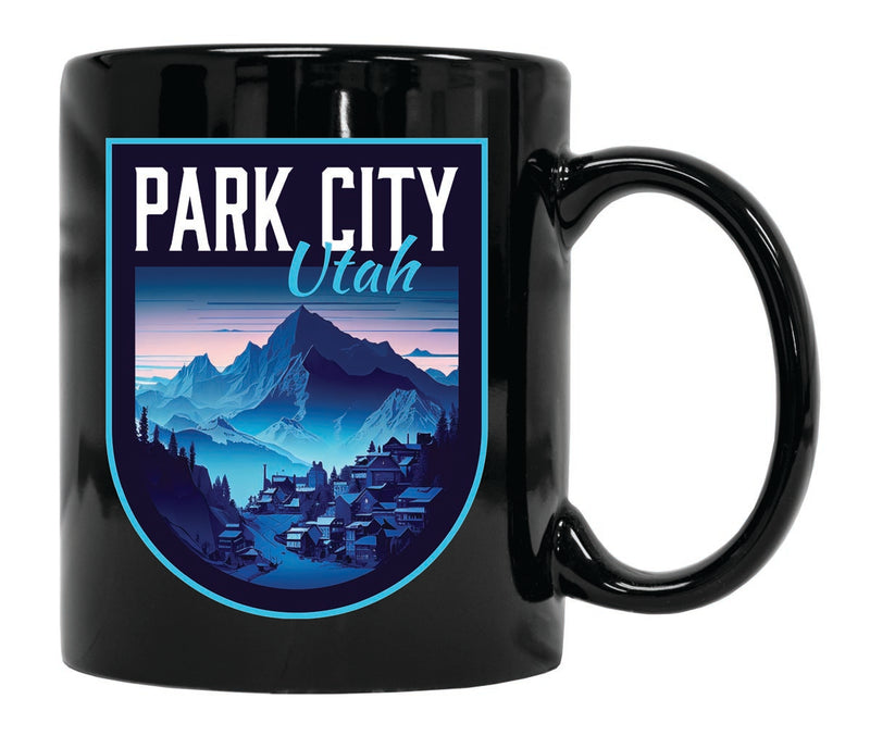 Park City Utah Souvenir 12 oz Ceramic Coffee Mug Black