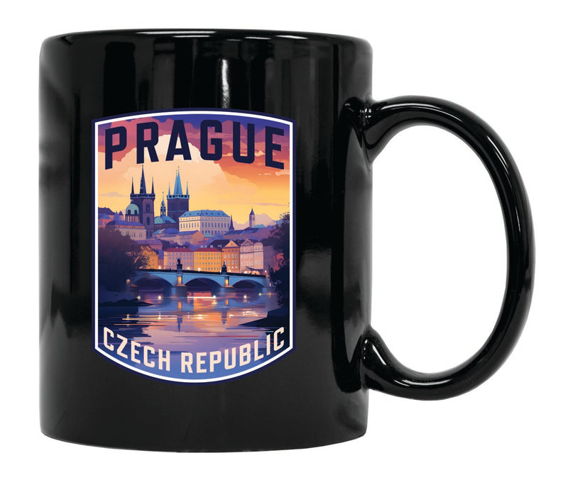 Prague Czech Republic Souvenir 12 oz Ceramic Coffee Mug Black