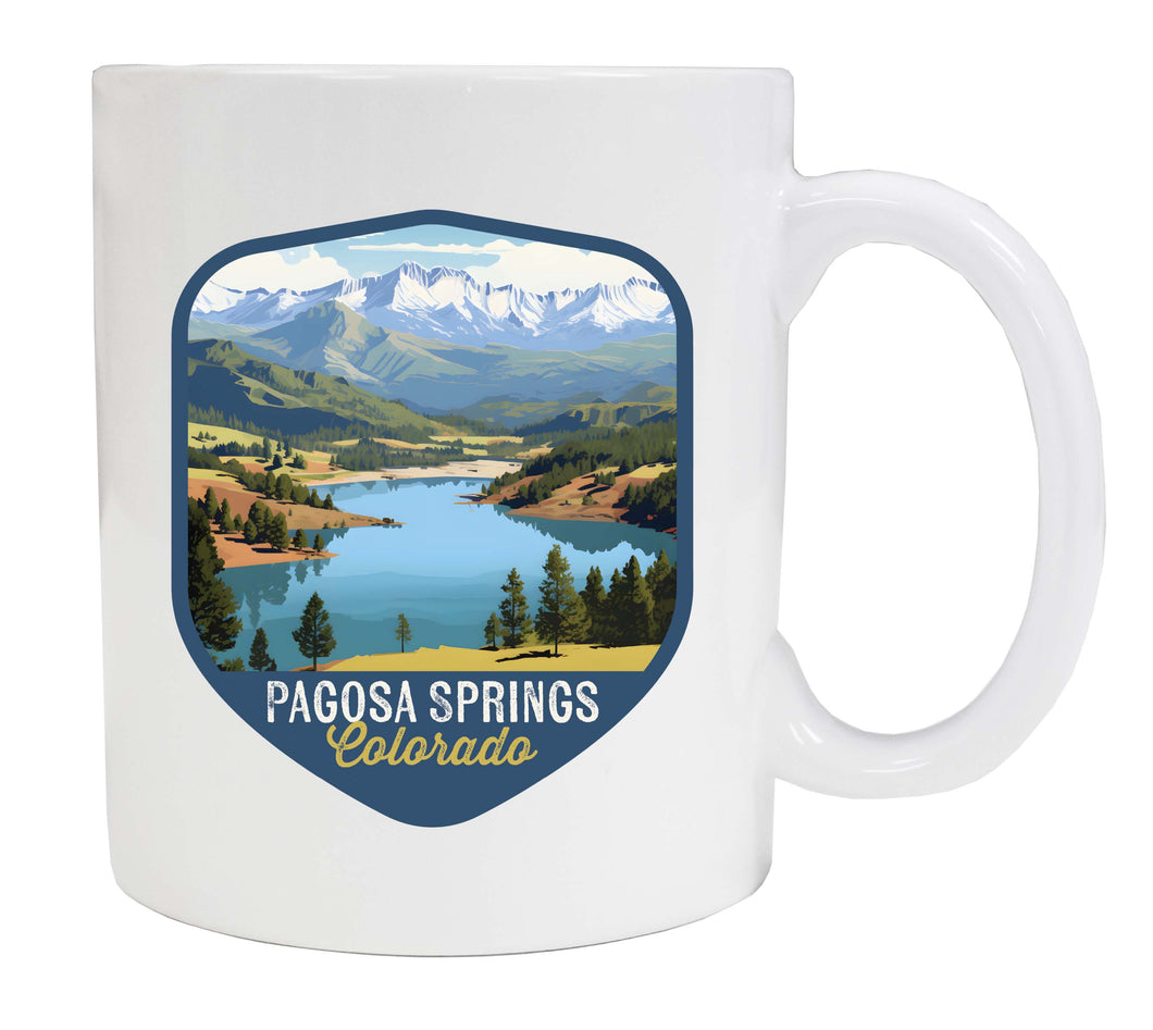 Pagosa Springs Colorado Design B Souvenir 12 oz Ceramic Coffee Mug White 4-Pack