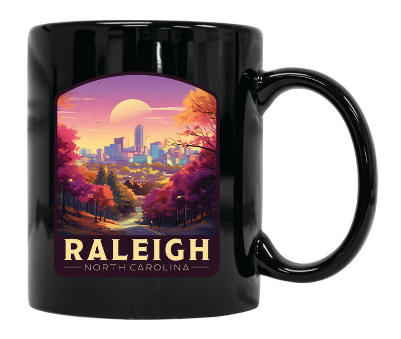 Raleigh North Carolina Souvenir 12 oz Ceramic Coffee Mug Black