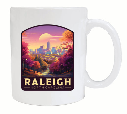 Raleigh North Carolina City of Oaks Design Souvenir 12 oz Ceramic Coffee Mug White Single