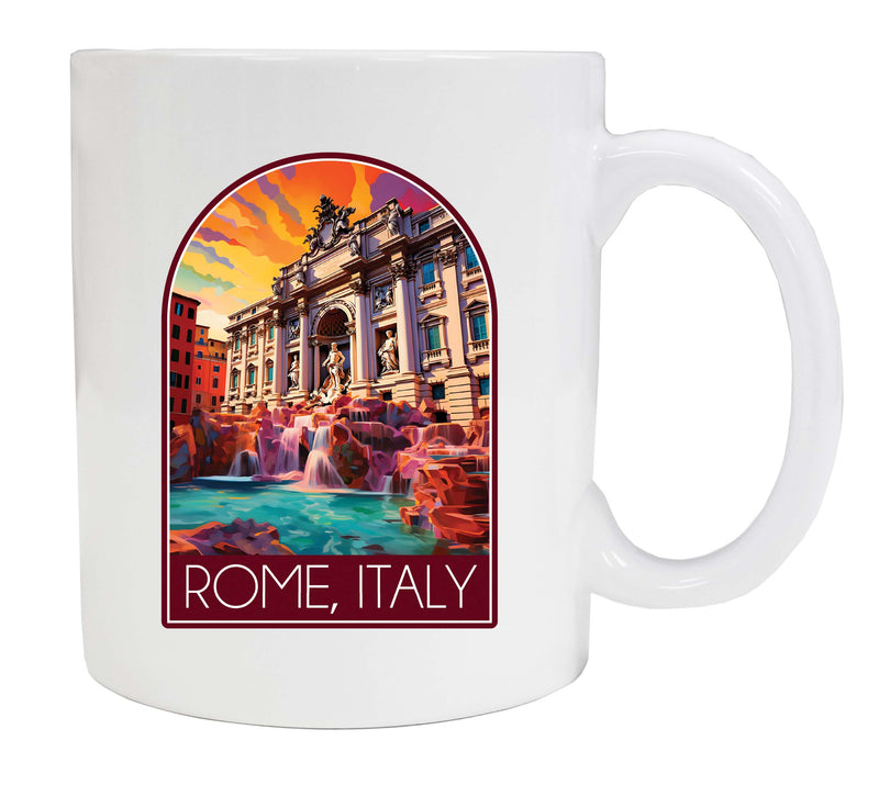 Rome Italy Design B Souvenir 12 oz Ceramic Coffee Mug White Single