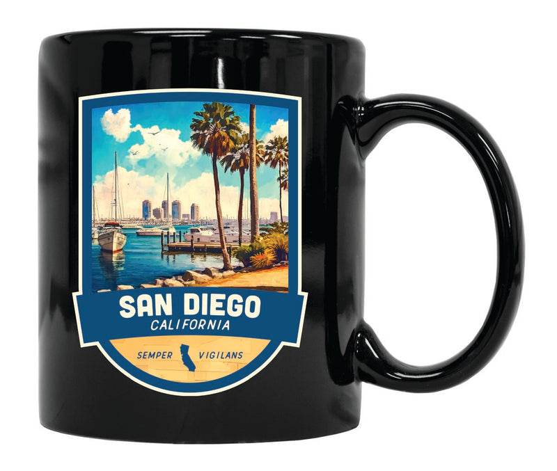 San Diego California Souvenir 12 oz Ceramic Coffee Mug Black