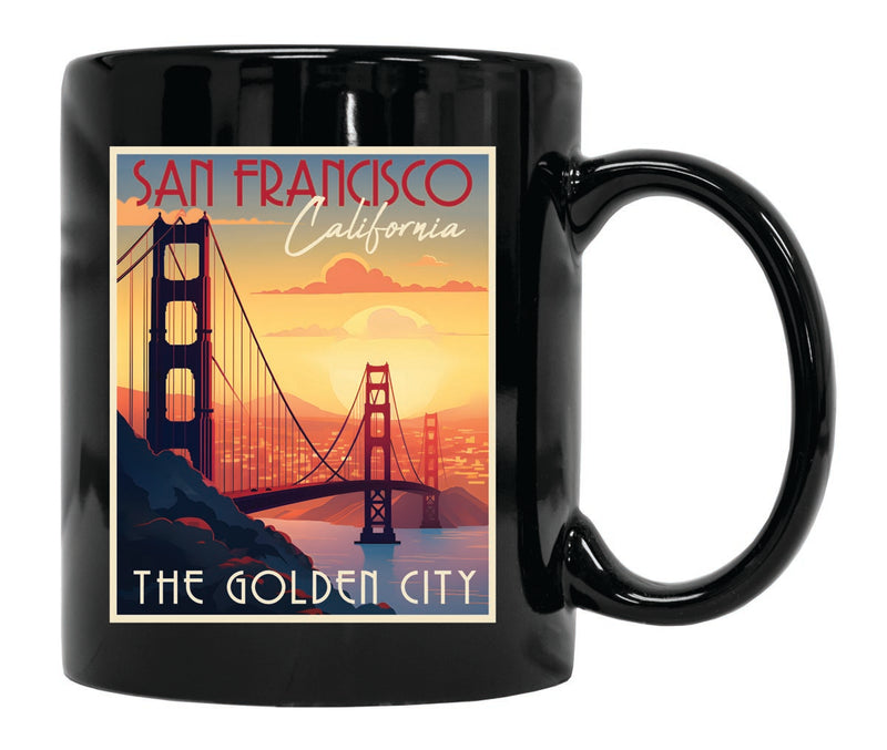 San Francisco California Souvenir 12 oz Ceramic Coffee Mug Black