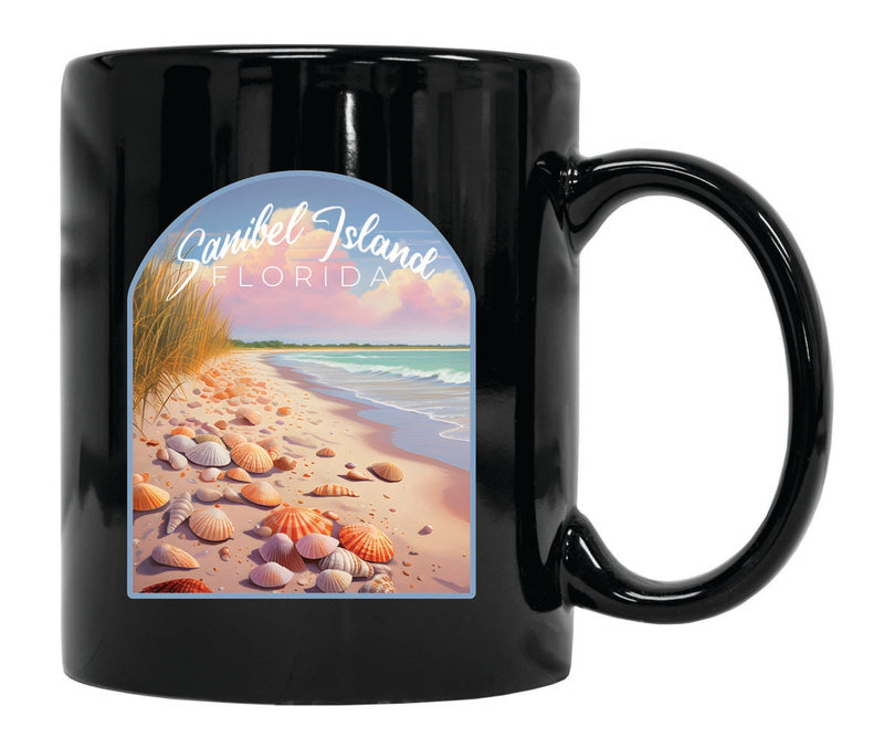 Sanibel Island Florida Souvenir 12 oz Ceramic Coffee Mug Black