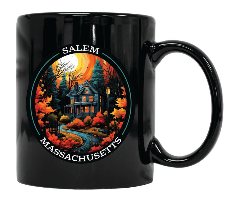 Salma Massachusetts Souvenir 12 oz Ceramic Coffee Mug Black