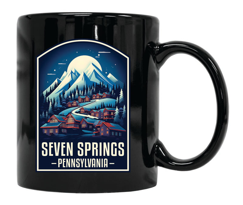 Seven Springs Pennsylvania Souvenir 12 oz Ceramic Coffee Mug Black