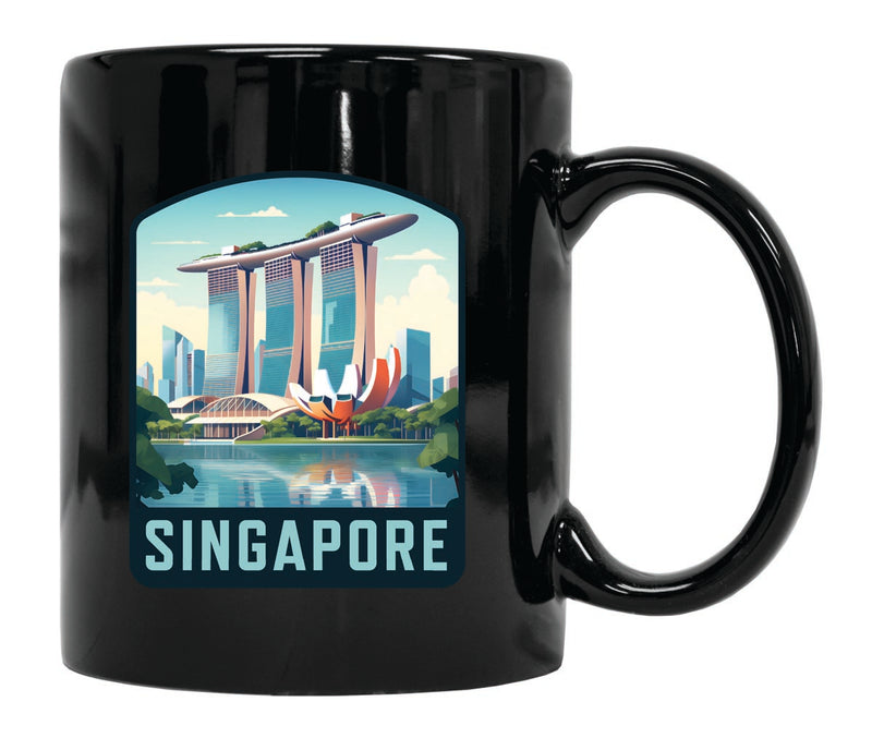 Singapore Souvenir 12 oz Ceramic Coffee Mug Black