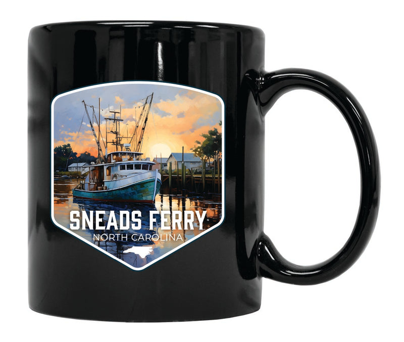 Snead Ferry North Carolina Souvenir 12 oz Ceramic Coffee Mug Black