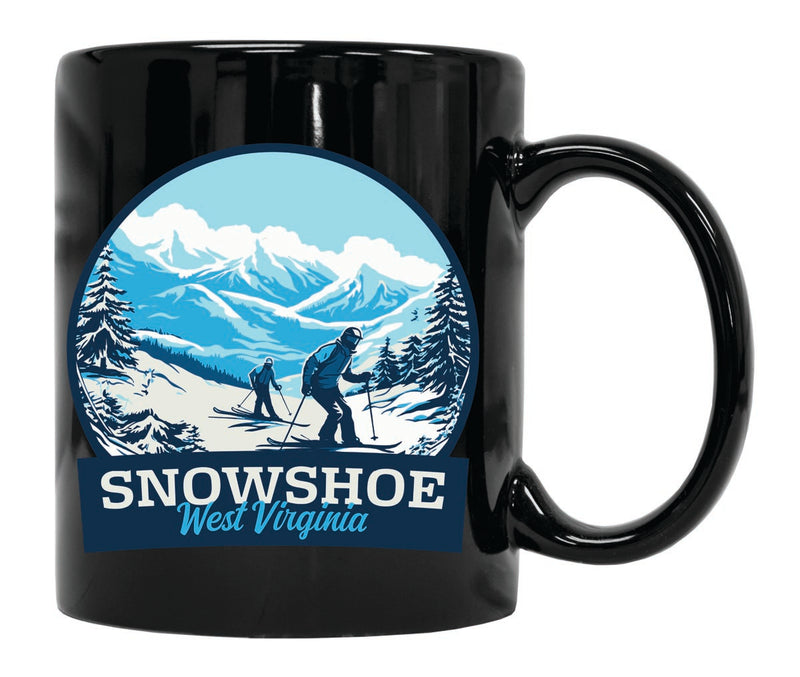 Snowshoe West Virginia Souvenir 12 oz Ceramic Coffee Mug Black
