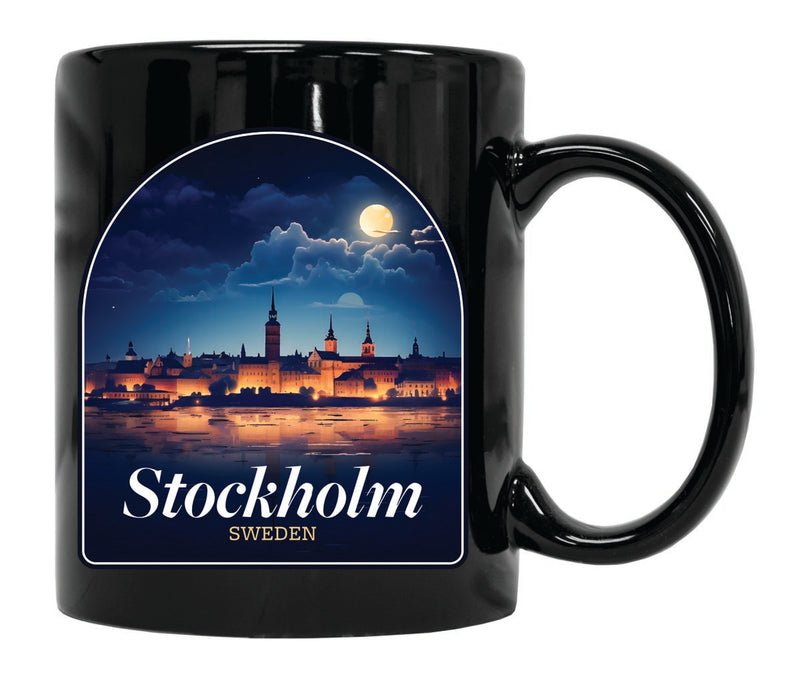 Stockholm Sweden Souvenir 12 oz Ceramic Coffee Mug Black