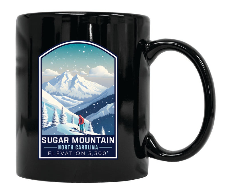 Sugar Mountain North Carolina Souvenir 12 oz Ceramic Coffee Mug Black