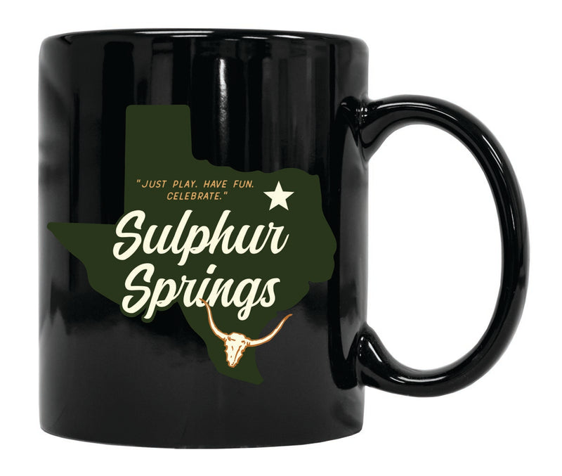 Sulphur Springs Texas Souvenir 12 oz Ceramic Coffee Mug Black