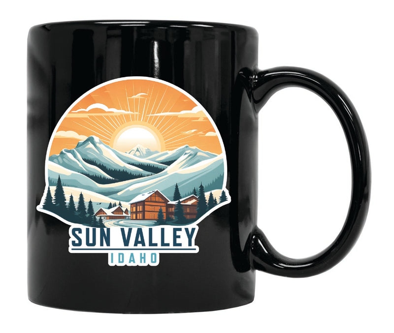 Sun Valley Idaho Souvenir 12 oz Ceramic Coffee Mug Black