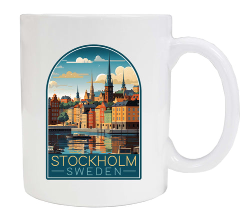Stockholm Sweden Design A Souvenir 12 oz Ceramic Coffee Mug White Single