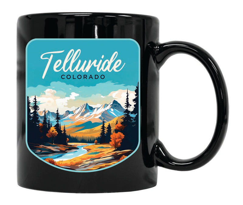 Telluride Colorado Souvenir 12 oz Ceramic Coffee Mug Black