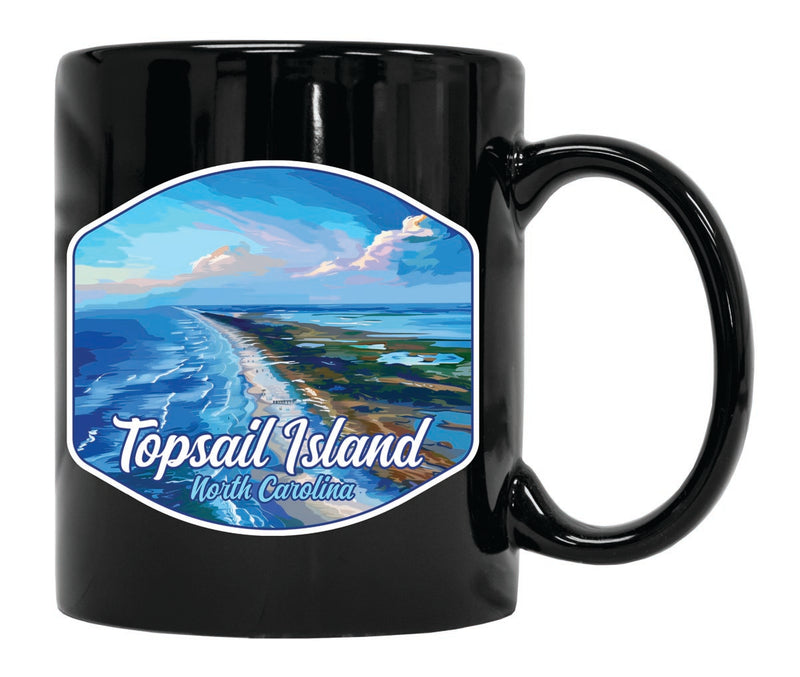 Topsail Island North Carolina Souvenir 12 oz Ceramic Coffee Mug Black