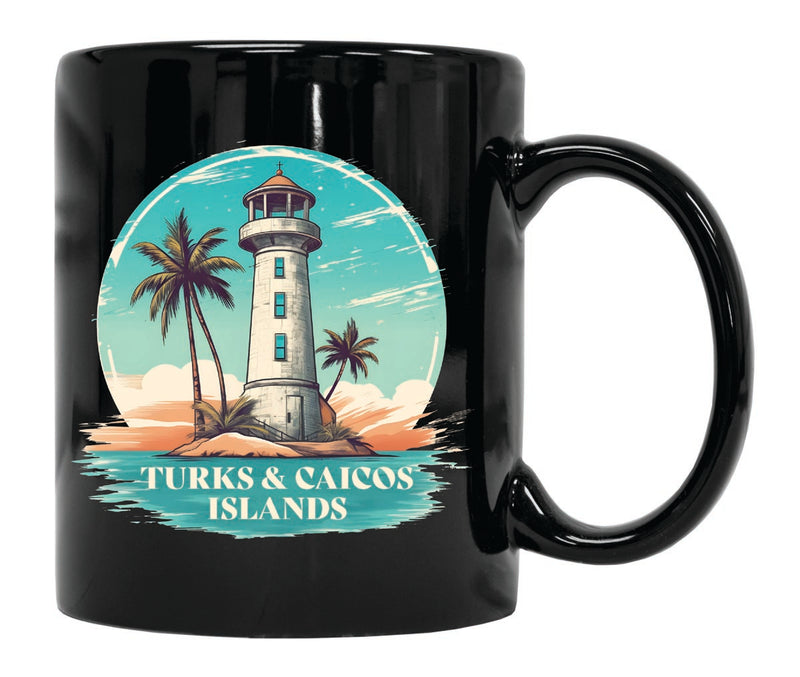 Turks and Caicos Island Souvenir 12 oz Ceramic Coffee Mug Black