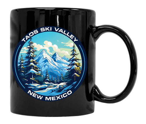 Taos Ski Valley Design A Souvenir 12 oz Ceramic Coffee Mug Black 2-Pack