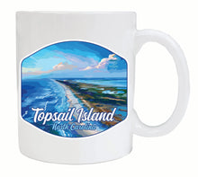 Load image into Gallery viewer, Topsail Island North Carolina Aerial View Design Souvenir 12 oz Ceramic Coffee Mug
