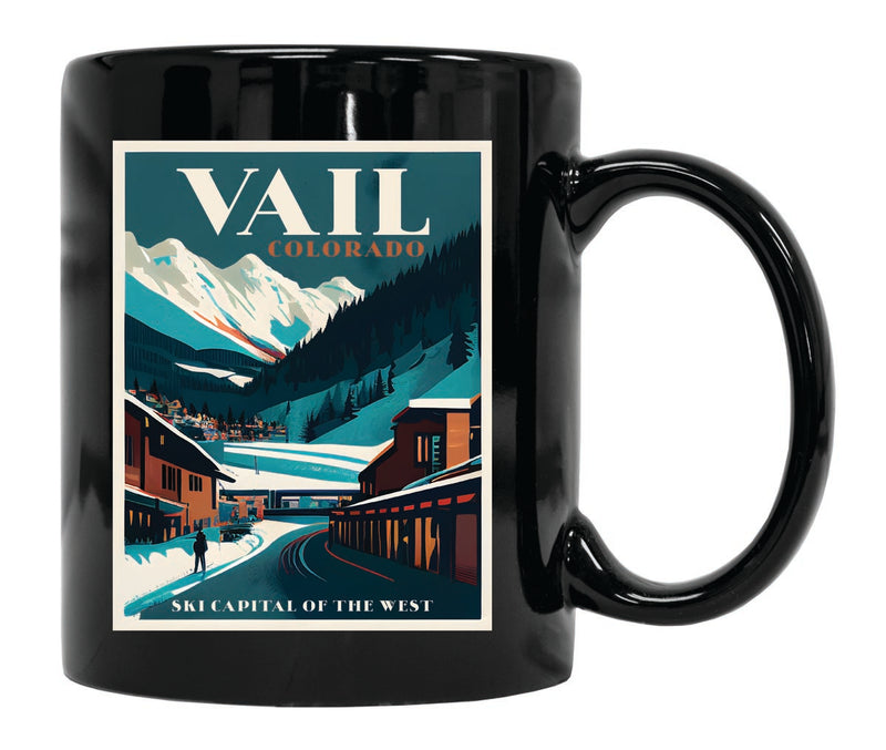 Vail Colorado Souvenir 12 oz Ceramic Coffee Mug Black