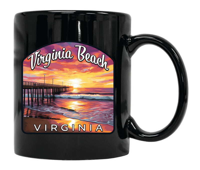 Virginia Beach, Virginia Souvenir 12 oz Ceramic Coffee Mug Black