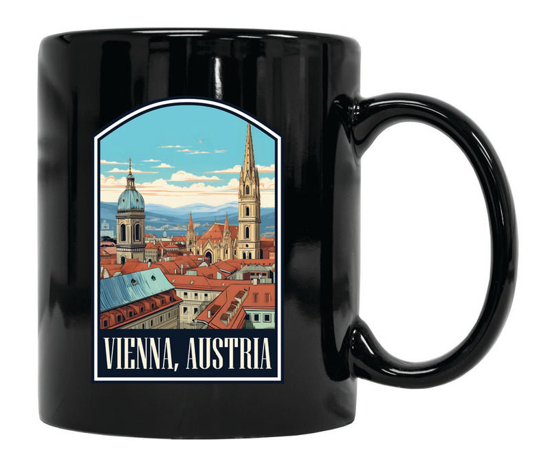 Vienna Austria Souvenir 12 oz Ceramic Coffee Mug Black