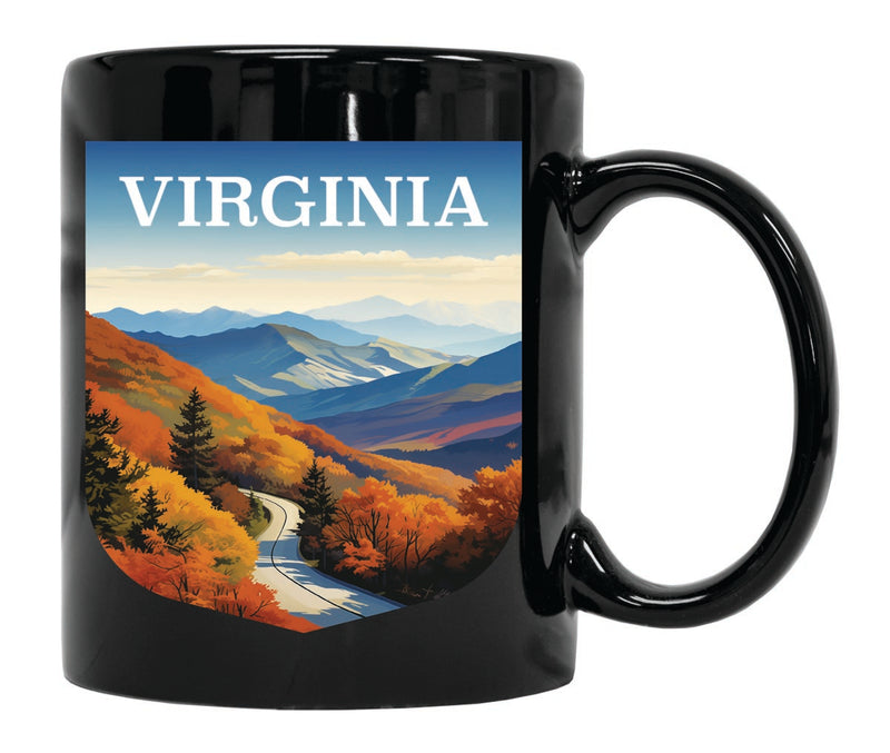 Virginia Souvenir 12 oz Ceramic Coffee Mug Black