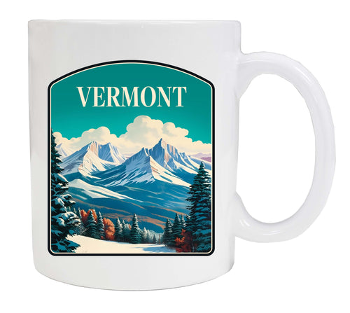 Vermont Design A Souvenir 12 oz Ceramic Coffee Mug White 2-Pack