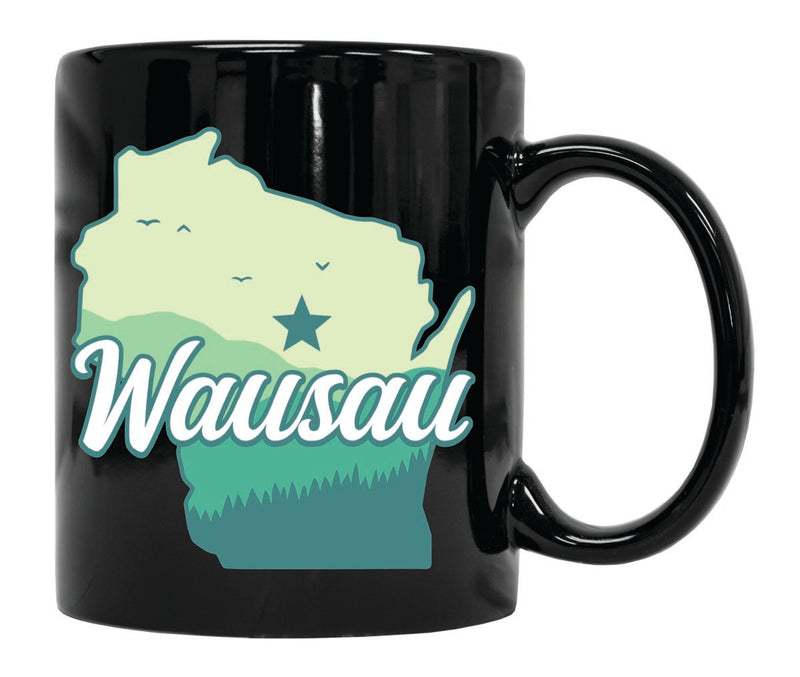 Wausau Wisconsin Souvenir 12 oz Ceramic Coffee Mug Black