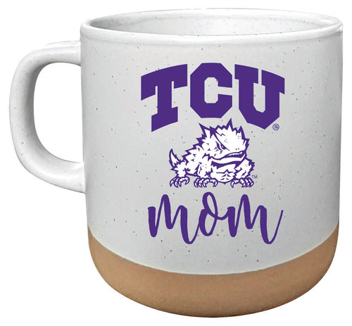 Texas Christian University 14 oz Mug with Clay Bottom Mom Design Officially Licensed