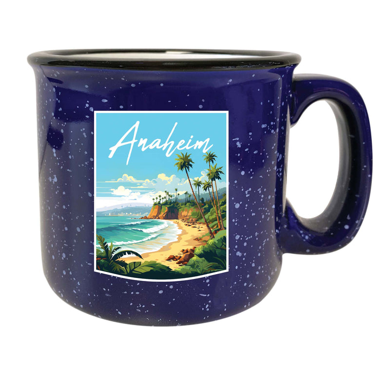 Anaheim California Design B Souvenir 16 oz Ceramic camping mug Navy 4-Pack