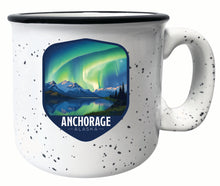 Load image into Gallery viewer, Anchorage Alaska Aurora Borealis Design Souvenir 16 oz Ceramic camping mug White 2-Pack
