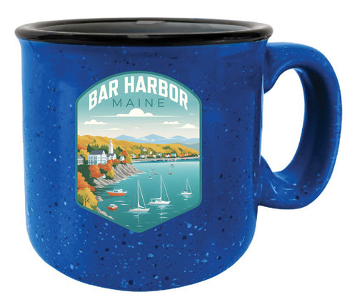 Bar Harbor Maine Design A Souvenir 16 oz Ceramic camping mug Blue 4-Pack
