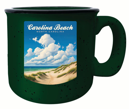 Carolina Beach, North Carolina. Beach and Sand Dunes Design Souvenir 16 oz Ceramic camping mug Green Single