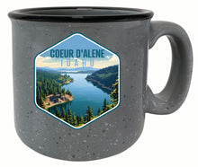 Load image into Gallery viewer, Coeur D&#39;Alene Idaho Aerial Lake Design Souvenir 16 oz Ceramic camping mug
