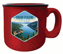 Load image into Gallery viewer, Coeur D&#39;Alene Idaho Aerial Lake Design Souvenir 16 oz Ceramic camping mug
