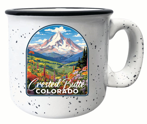 Crested Butte Mountain Colorado Wildflowers Design Souvenir 16 oz Ceramic camping mug White 4-Pack