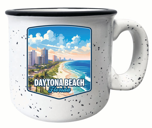 Daytona Beach Florida Ocean Shoreline Design Souvenir 16 oz Ceramic camping mug White 4-Pack