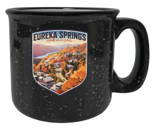 Eureka Springs Arkansas Little Switzerland of the Ozarks Design Souvenir 16 oz Ceramic camping mug Black 4-Pack